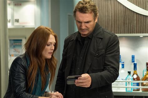 cast van non-stop|liam neeson and julianne moore.